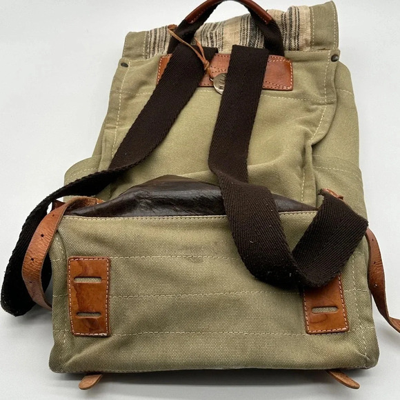 Will Leather Goods River Dome Rucksack Backpack Canvas Leather Multi Color - Picture 15 of 16